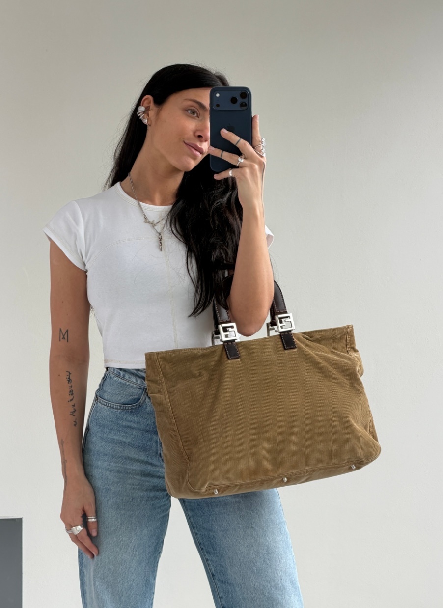 RR ARCHIVE Fendi Corduroy Tote Bag