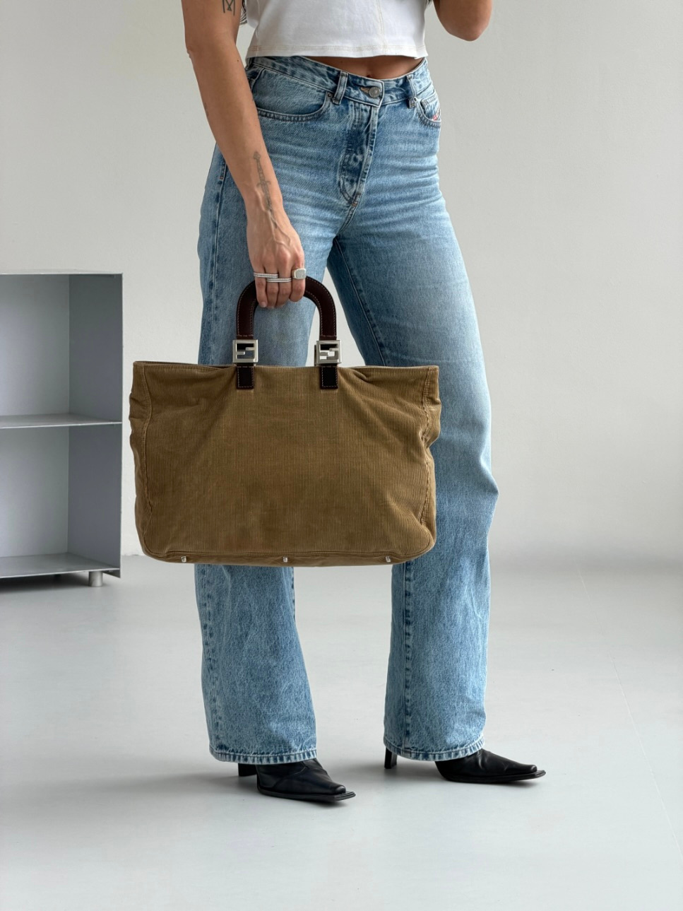 RR ARCHIVE Fendi Corduroy Tote Bag