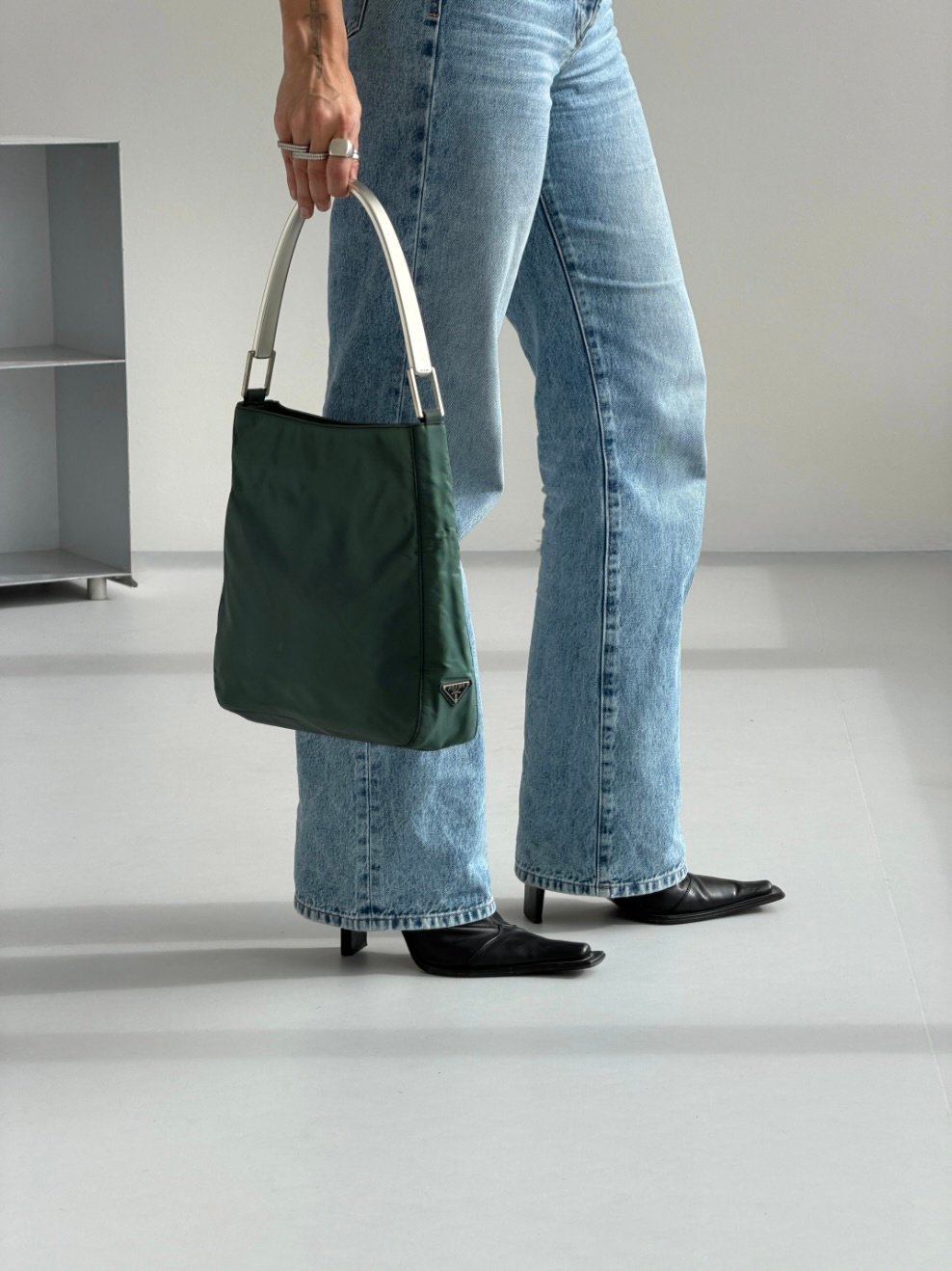 RR ARCHIVE Prada Metal Handle Nylon Bag