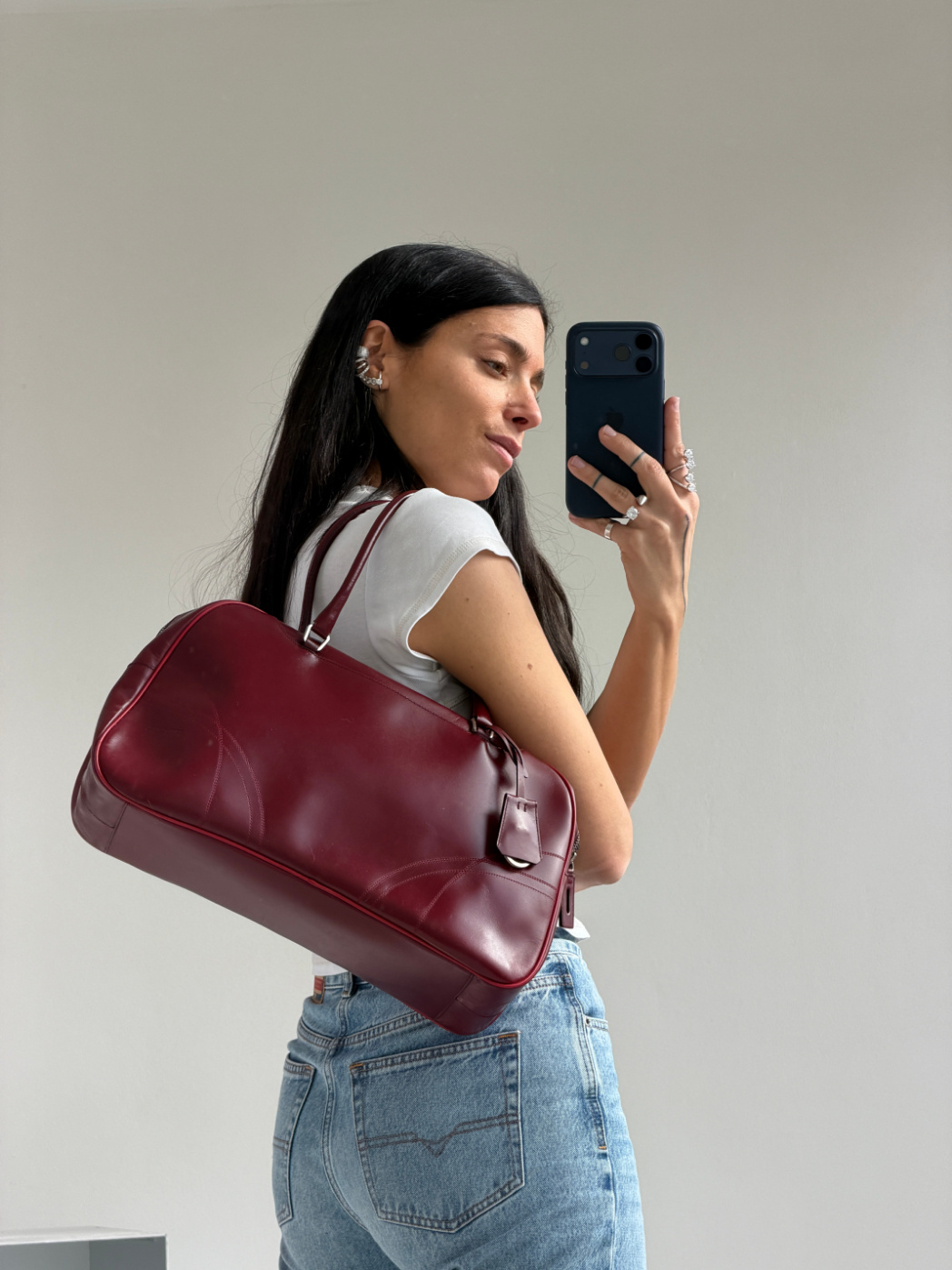 RR ARCHIVE Prada Leather Bowling Bag