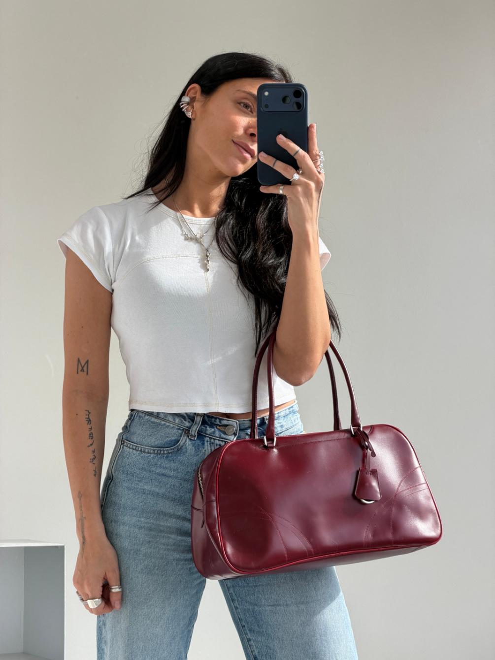 RR ARCHIVE Prada Leather Bowling Bag