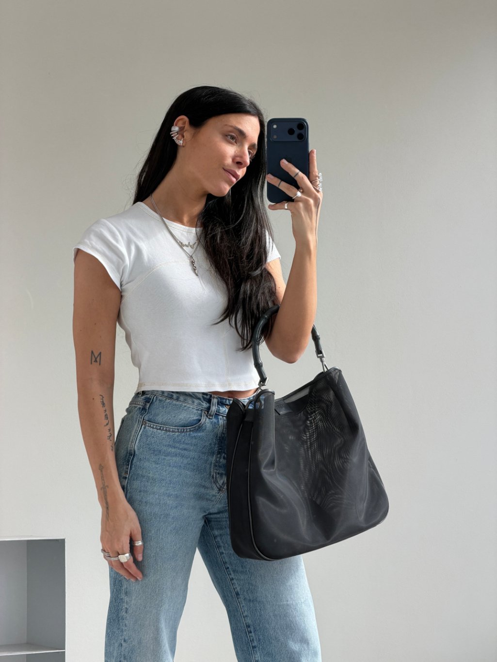 RR ARCHIVE Gucci Mesh Bamboo Maxi Bag