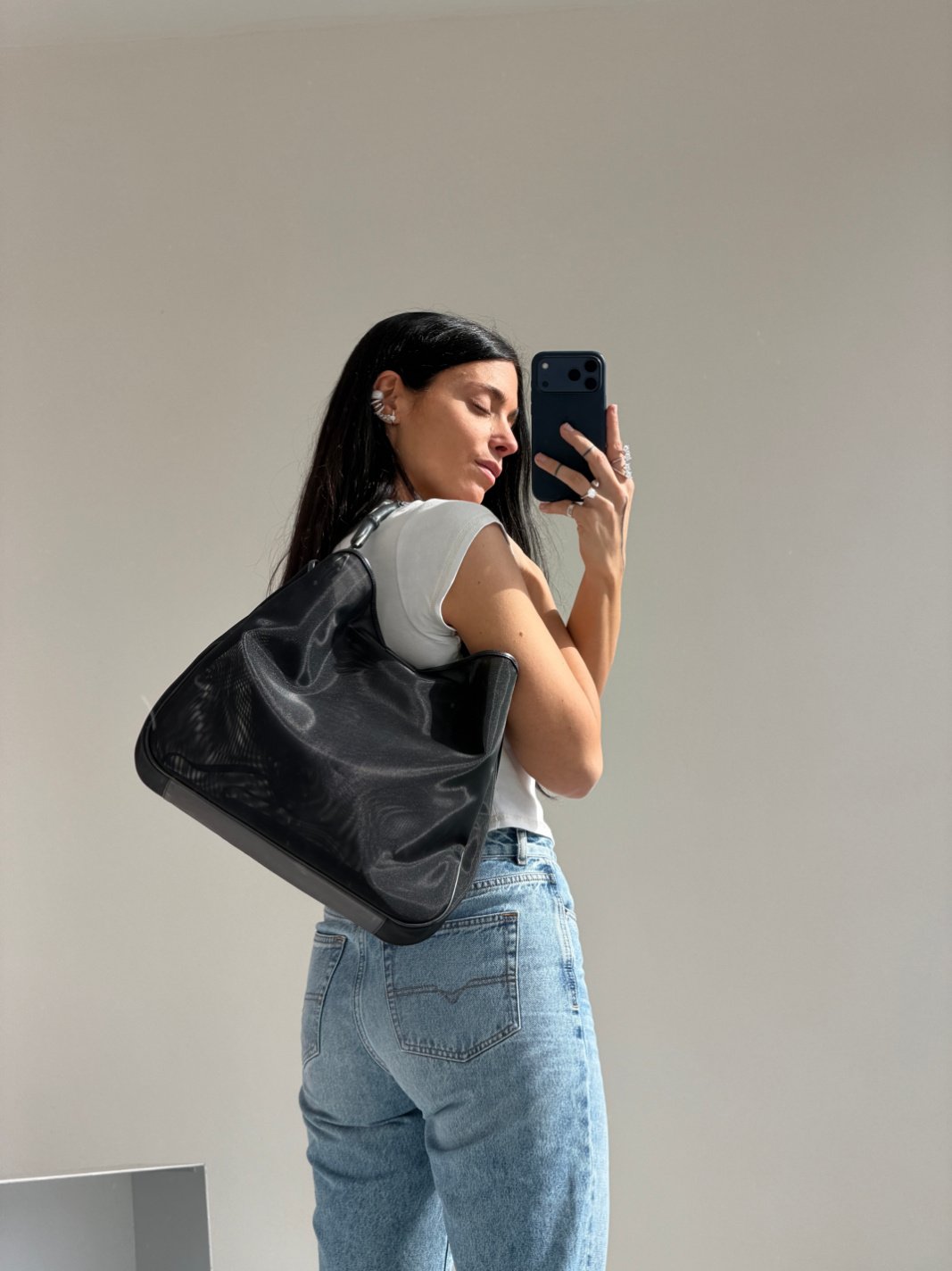 RR ARCHIVE Gucci Mesh Bamboo Maxi Bag