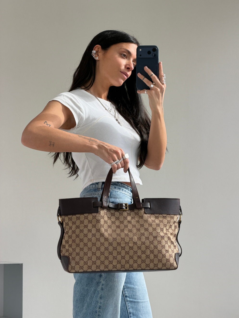 RR ARCHIVE Gucci GG Canvas Tote Bag