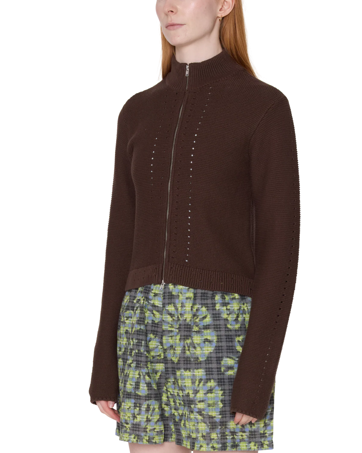 Obey Women Merideth Mock Zip Sweater