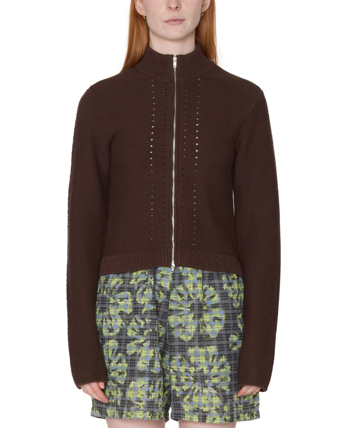 Obey Women Merideth Mock Zip Sweater