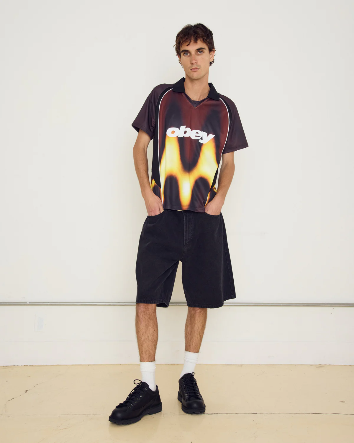 Obey Men Blurred Soccer Jersey T-Shirt