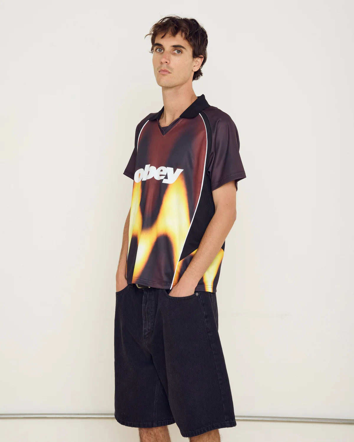 Obey Men Blurred Soccer Jersey T-Shirt