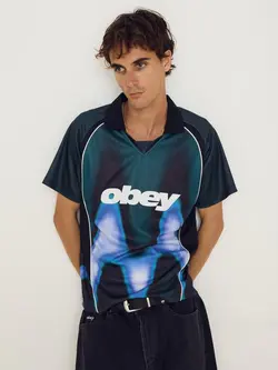 Obey Men Blurred Soccer Jersey T-Shirt
