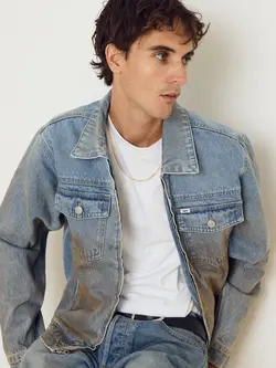 Obey Men Base Vintrage Trucker Jacket