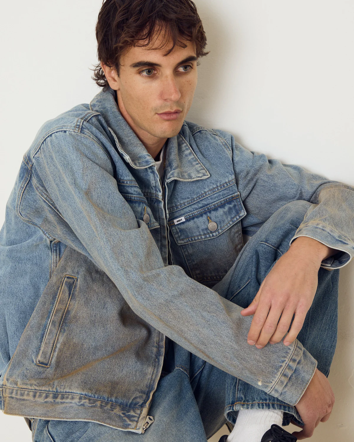 Obey Men Base Vintrage Trucker Jacket