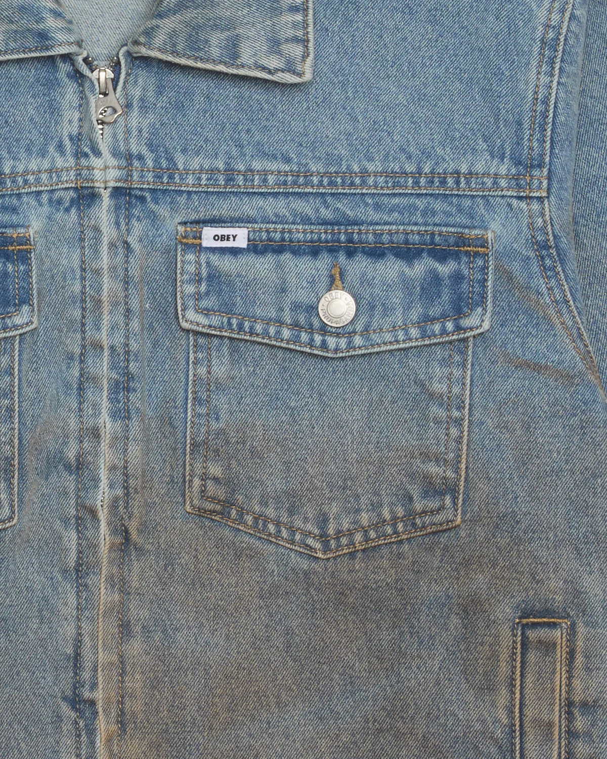 Obey Men Base Vintrage Trucker Jacket