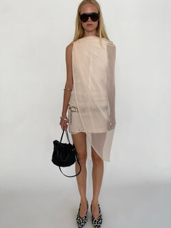 Rotate Chiffon Mini Cape Dress