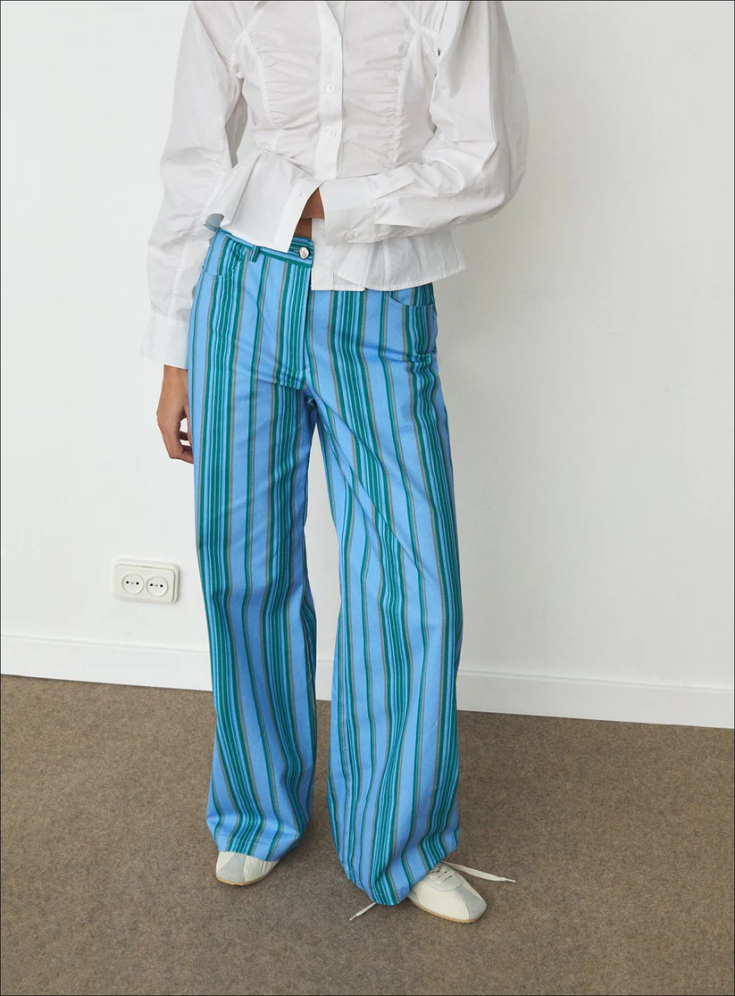 Laagam Leroy Striped Twill Trousers