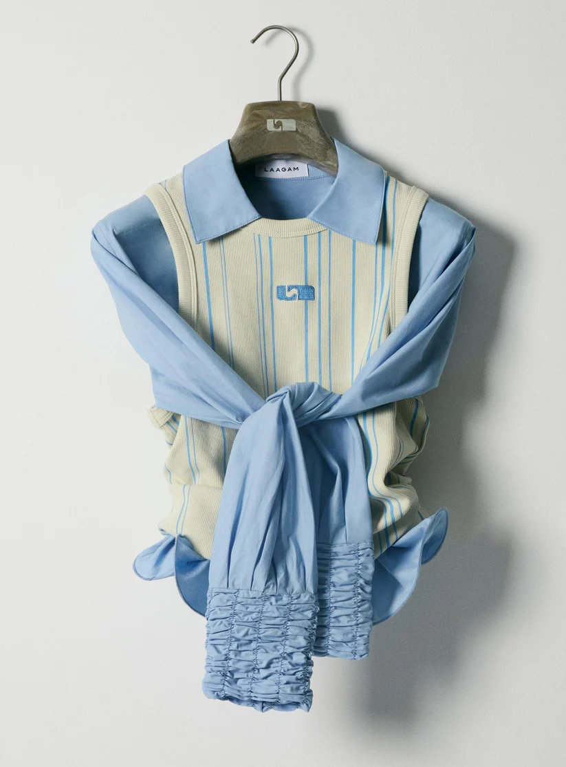 Laagam Striped Embroidered Logo Tank Top