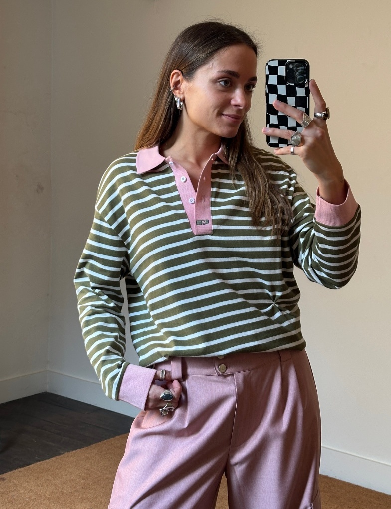 Laagam Duse Striped Longsleeve Polo