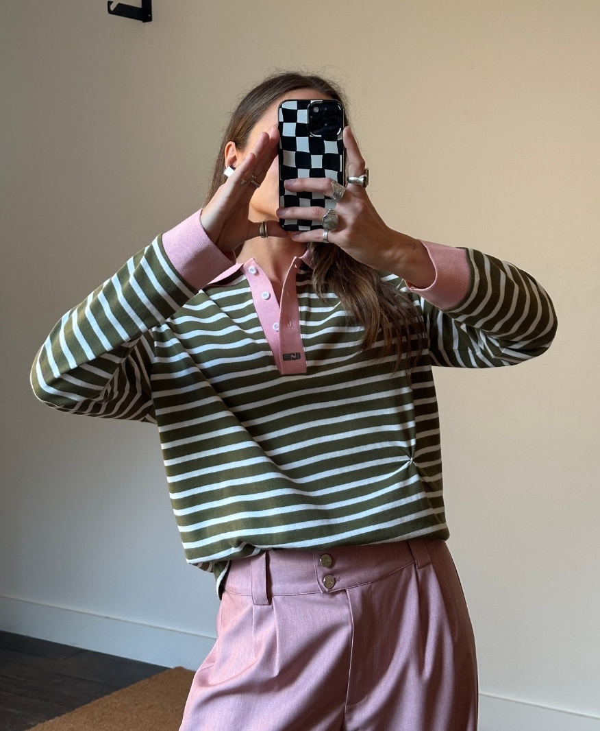 Laagam Duse Striped Longsleeve Polo