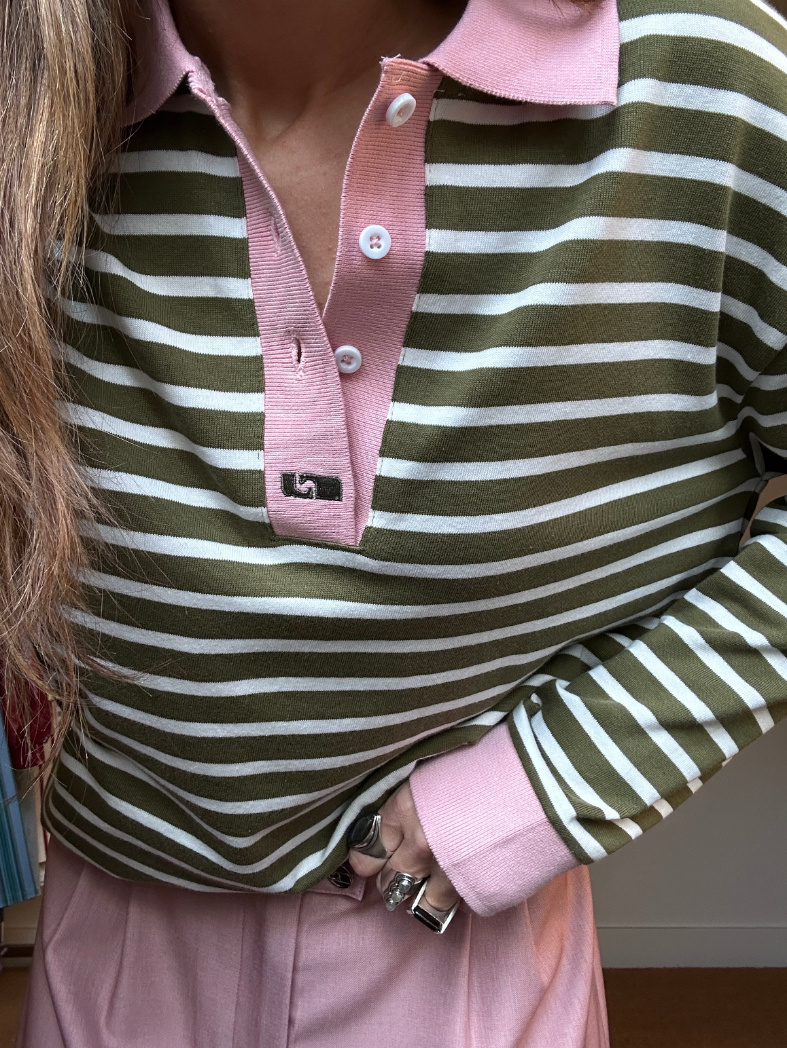 Laagam Duse Striped Longsleeve Polo