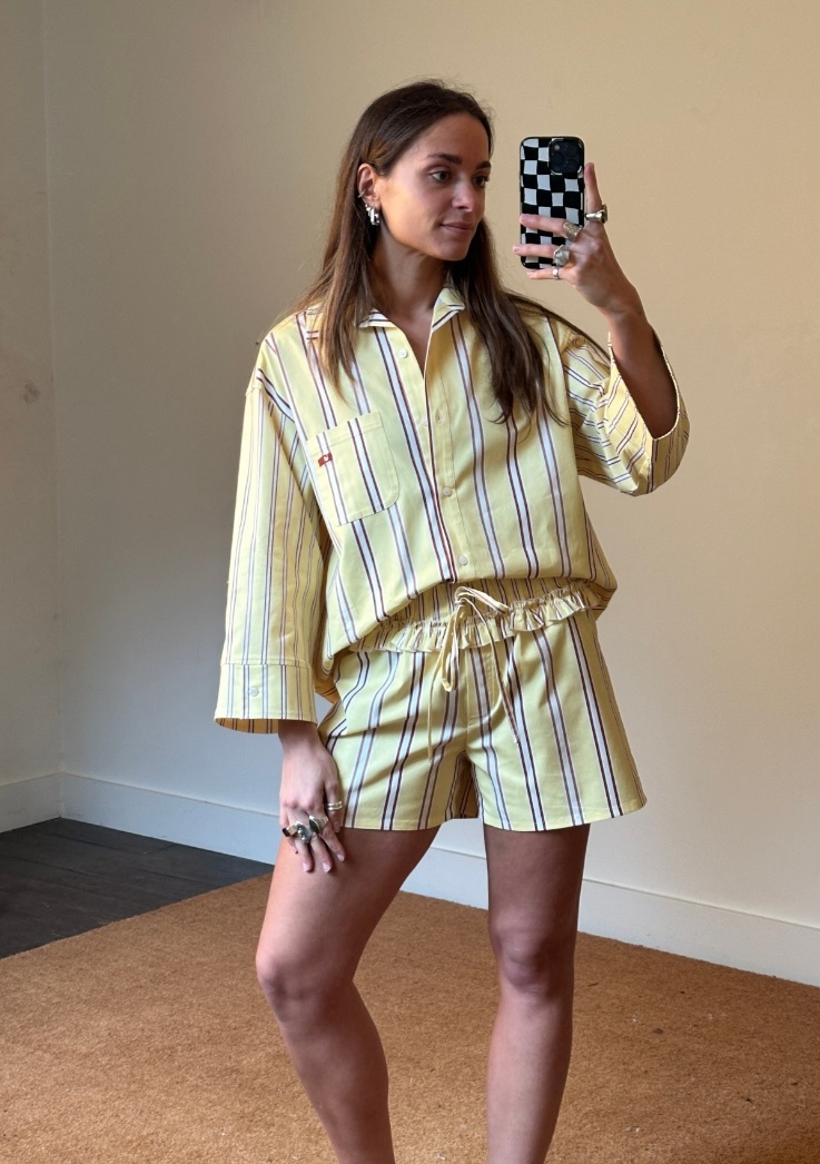 Laagam Caos Butter Striped Shorts