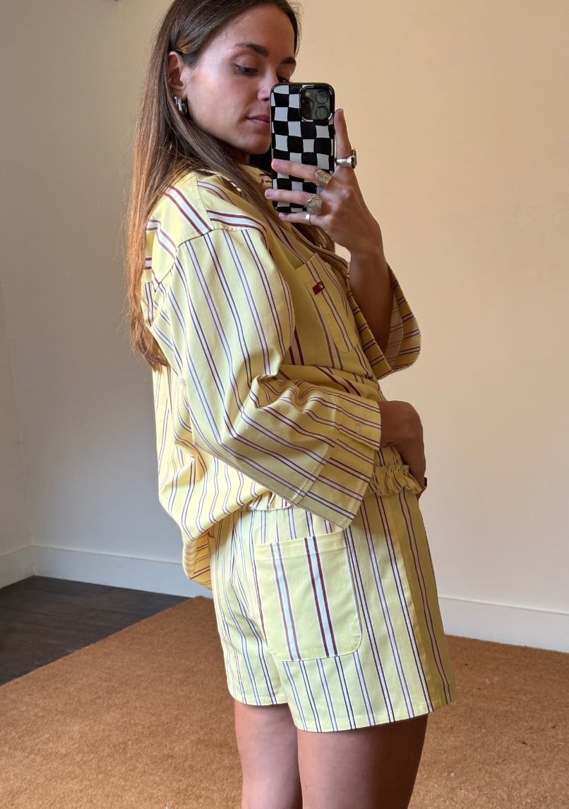 Laagam Caos Butter Striped Shorts