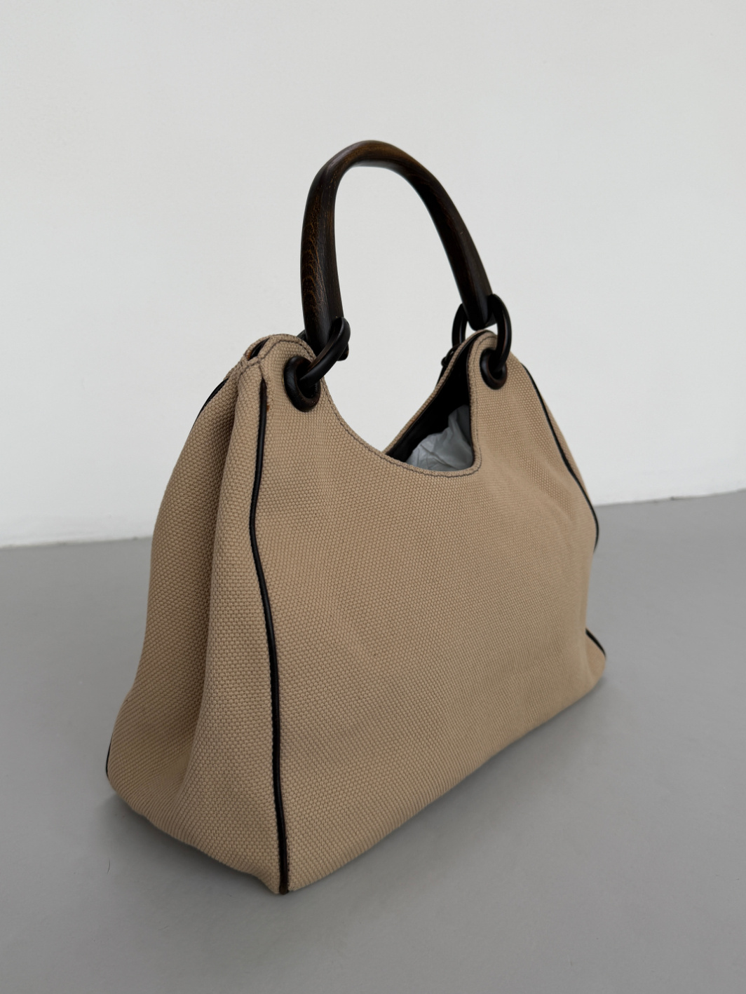 RR ARCHIVE Gucci Wood Handle Canvas Bag