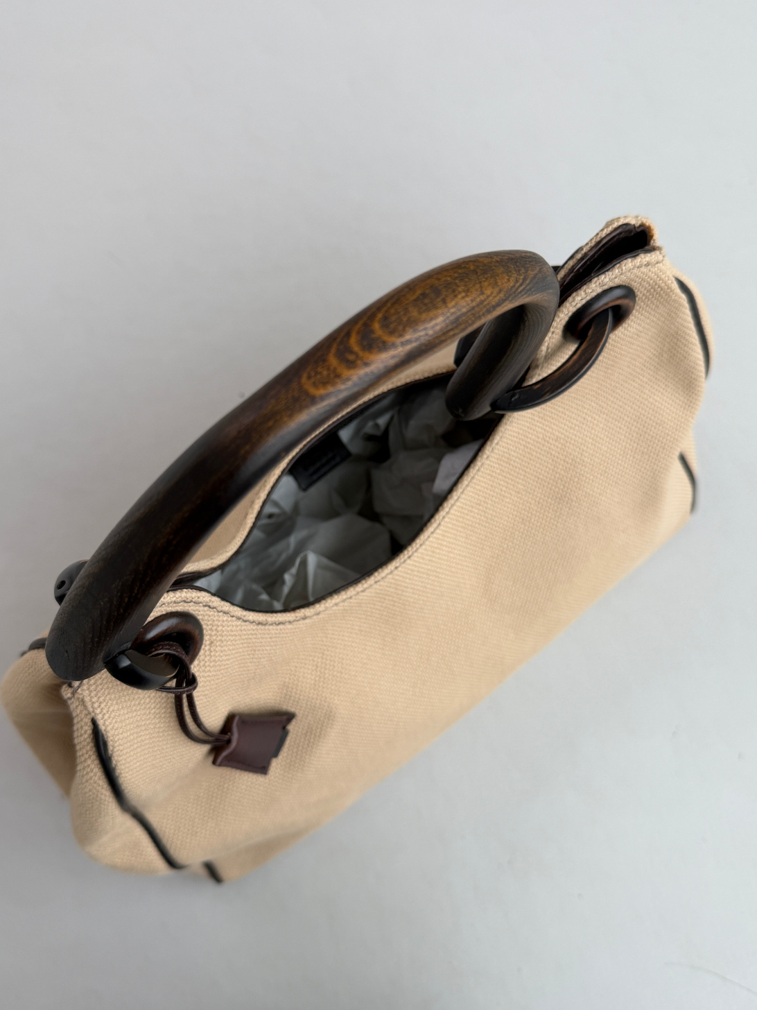 RR ARCHIVE Gucci Wood Handle Canvas Bag