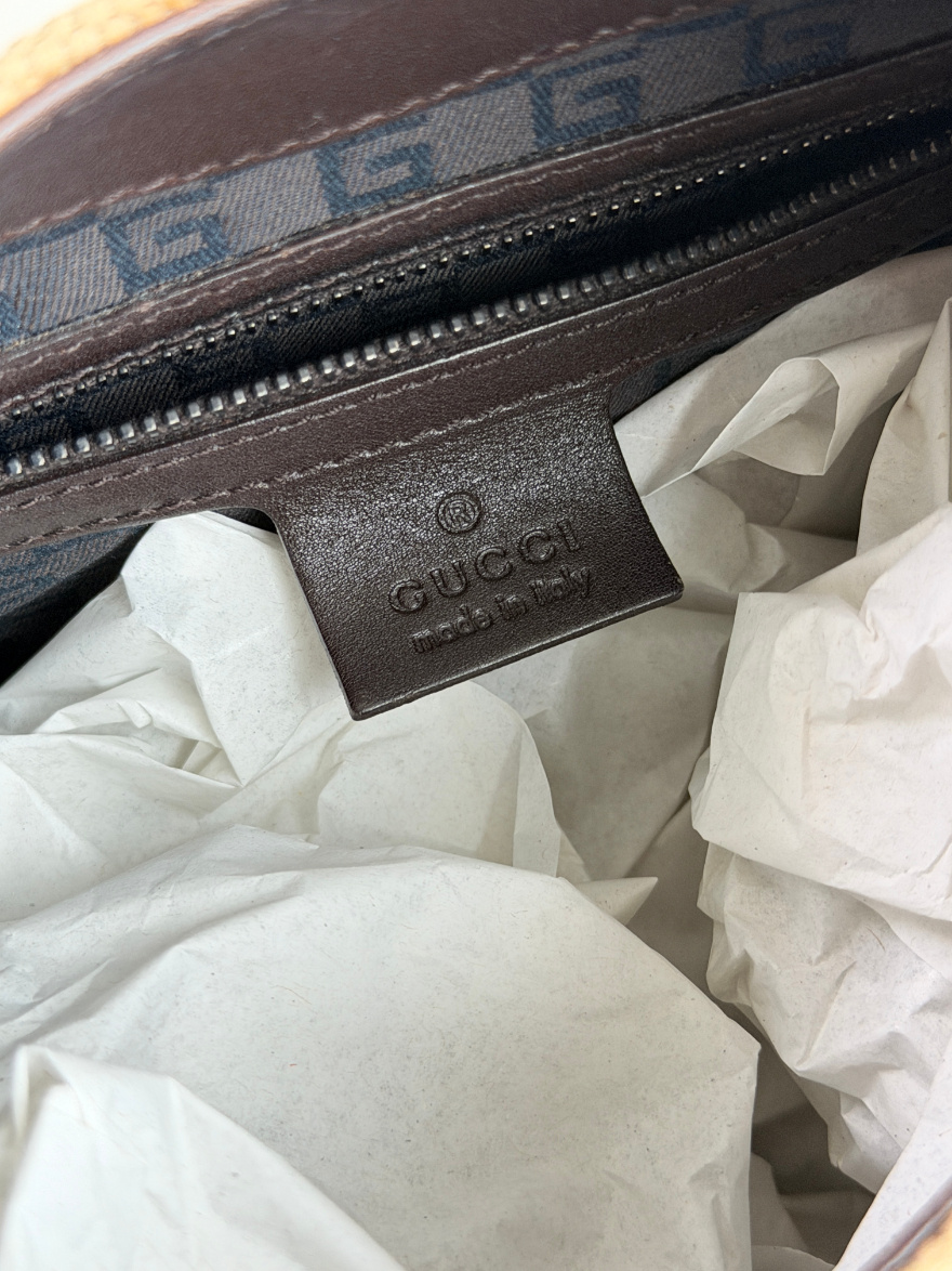 RR ARCHIVE Gucci Wood Handle Canvas Bag