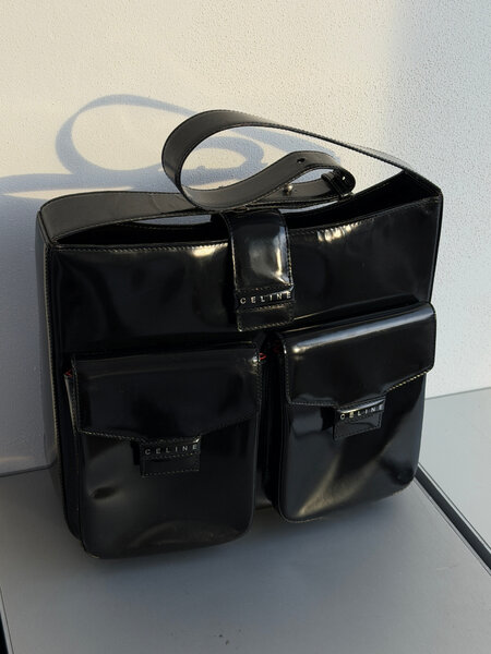 RR ARCHIVE Celine Patent Pocket Shoulder Bag