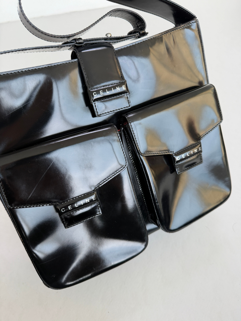 RR ARCHIVE Celine Patent Pocket Shoulder Bag