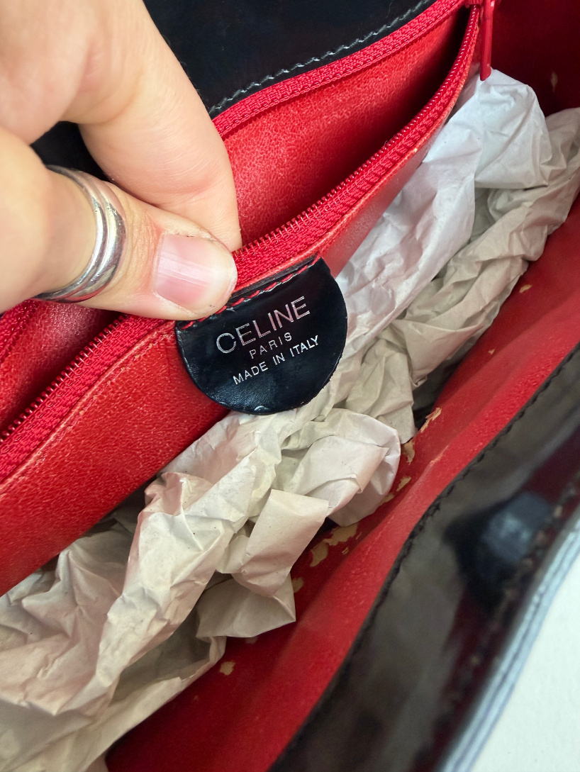 RR ARCHIVE Celine Patent Pocket Shoulder Bag