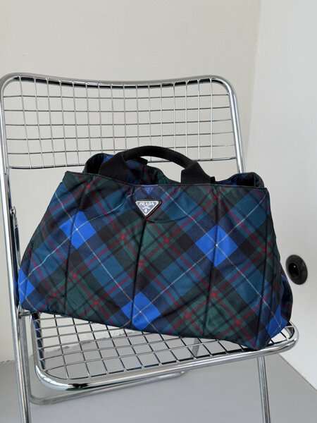 RR ARCHIVE Prada Nylon Padded Tartan Canape
