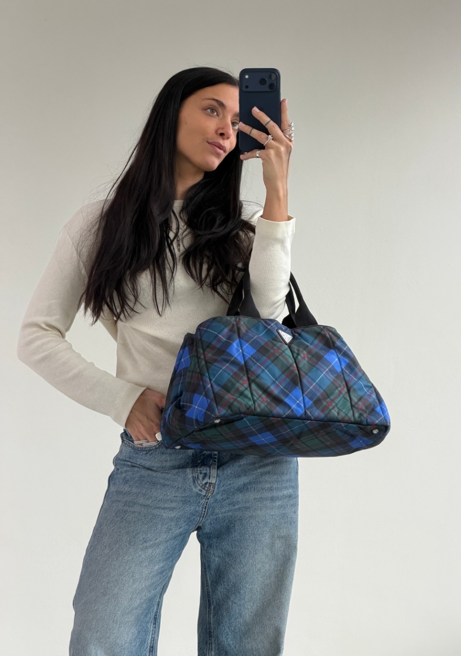RR ARCHIVE Prada Nylon Padded Tartan Canape