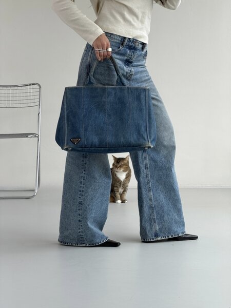 RR ARCHIVE Prada Canape Jeans Tote Bag