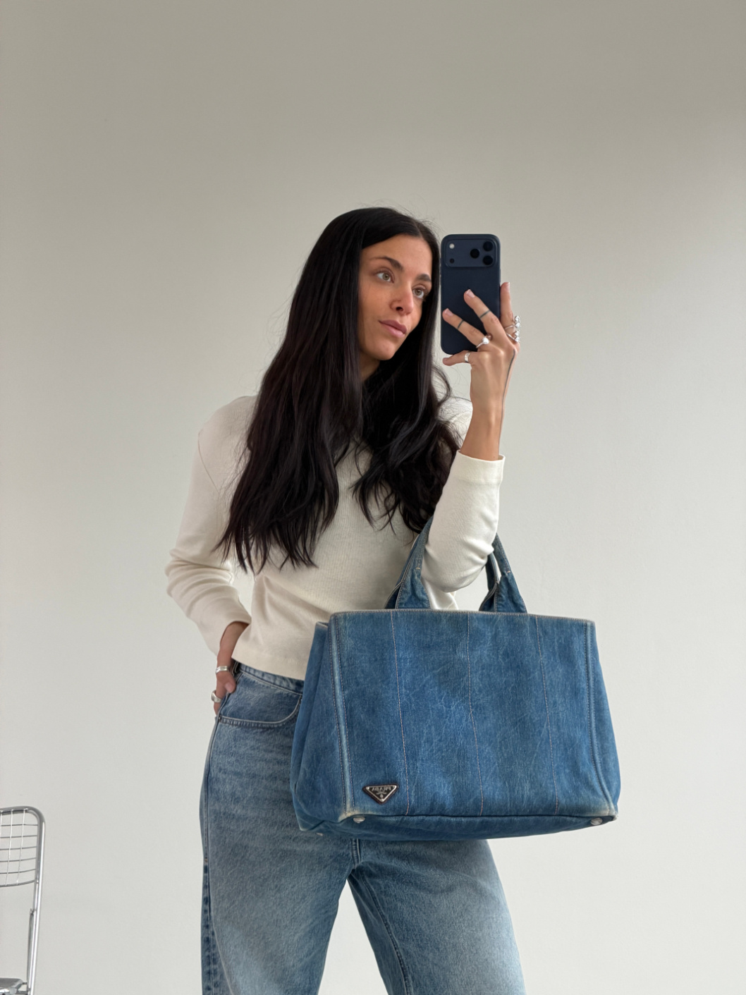 RR ARCHIVE Prada Canape Jeans Tote Bag