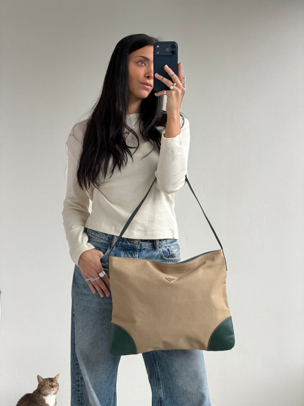 RR ARCHIVE Prada Canvas Hobo Bag