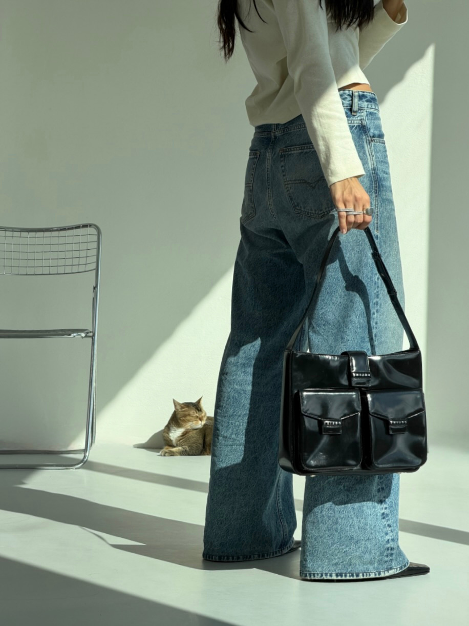 RR ARCHIVE Celine Patent Pocket Shoulder Bag