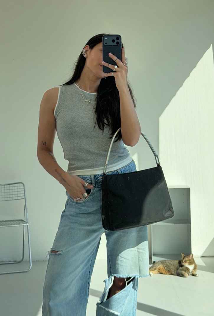 RR ARCHIVE Prada Nylon Metal Handle Bag