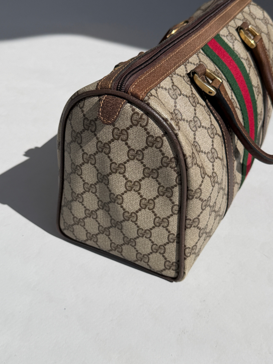 RR ARCHIVE Gucci GG Web Sherry Line Boston Bag