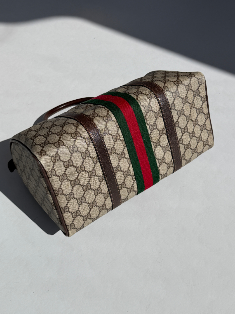 RR ARCHIVE Gucci GG Web Sherry Line Boston Bag
