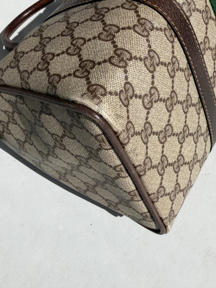 RR ARCHIVE Gucci GG Web Sherry Line Boston Bag