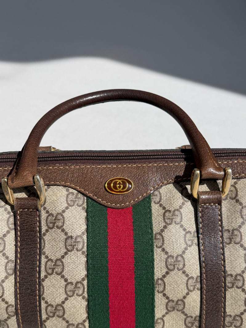 RR ARCHIVE Gucci GG Web Sherry Line Boston Bag