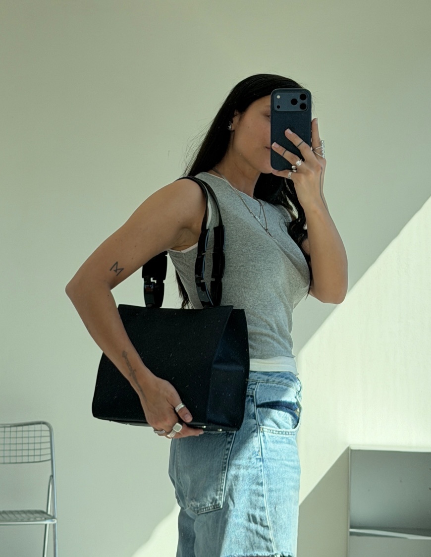 RR ARCHIVE Yves Saint Laurent Satin Logo Shoulder Bag