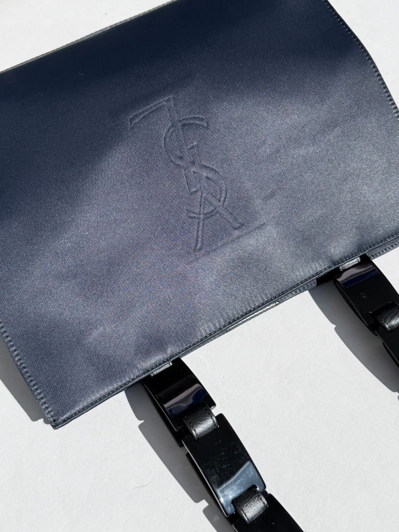 RR ARCHIVE Yves Saint Laurent Satin Logo Shoulder Bag