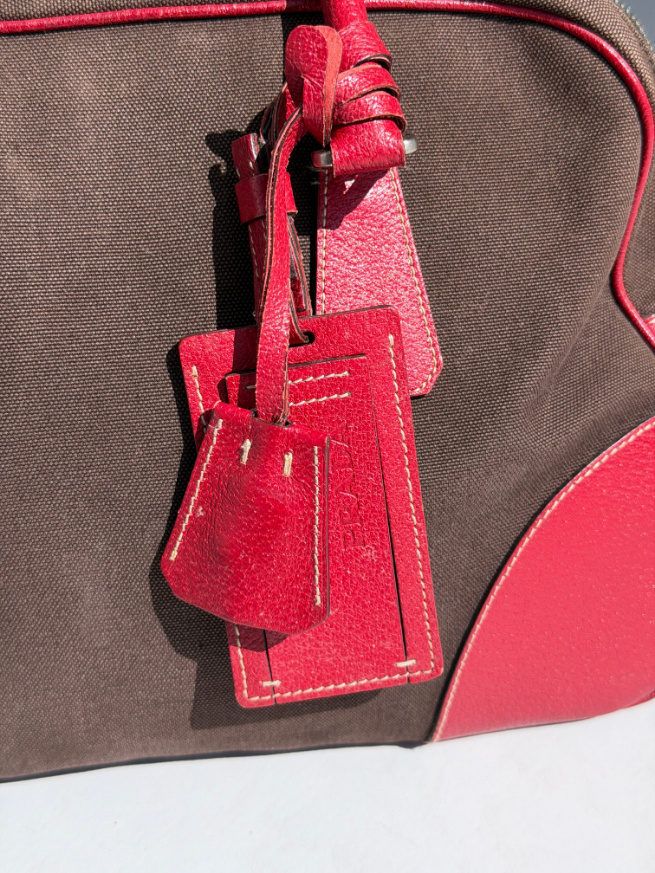 RR ARCHIVE Prada Canvas & Leather Bowling Bag