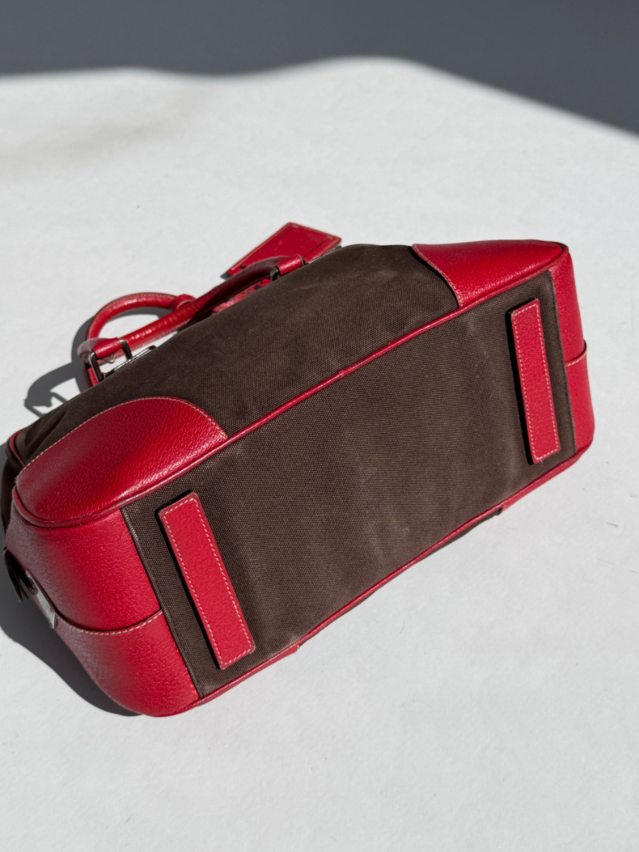 RR ARCHIVE Prada Canvas & Leather Bowling Bag