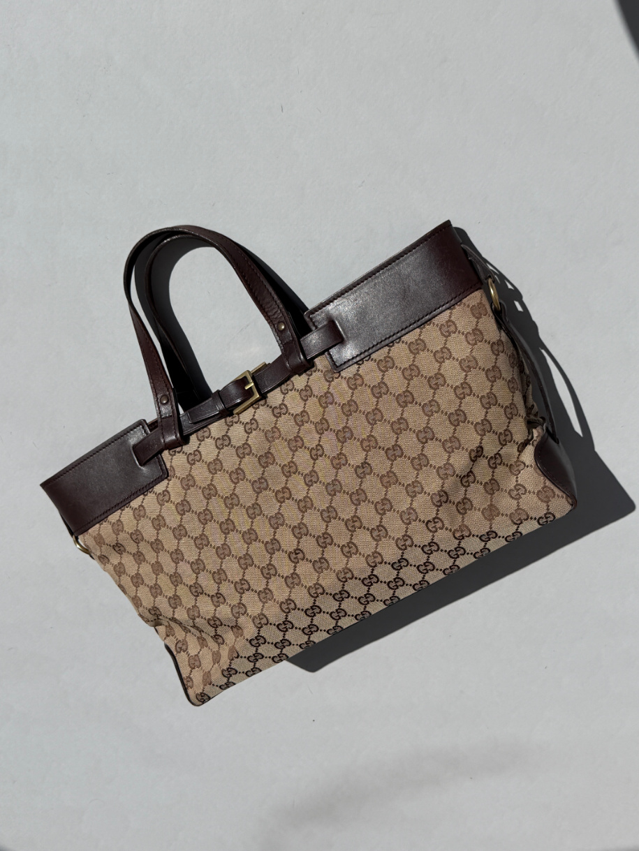 RR ARCHIVE Gucci GG Canvas & Leather Tote Bag