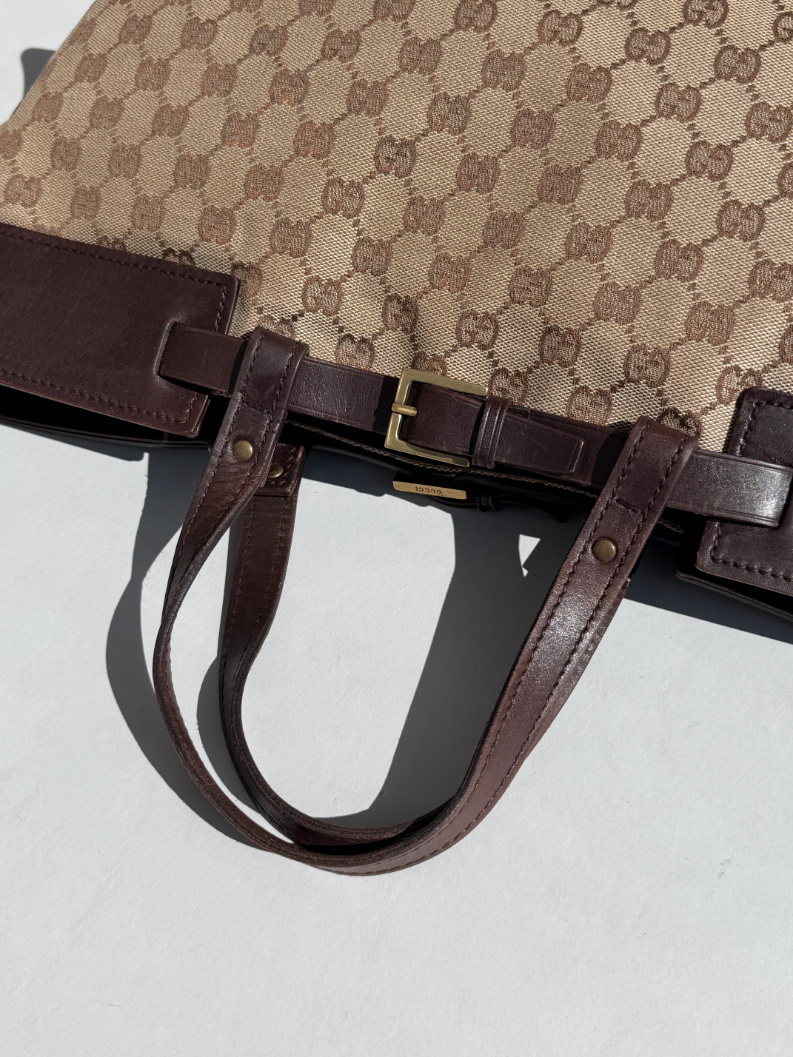RR ARCHIVE Gucci GG Canvas & Leather Tote Bag