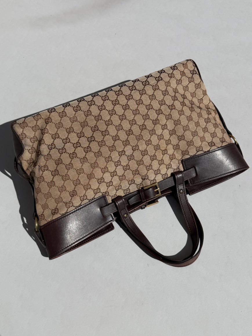 RR ARCHIVE Gucci GG Canvas & Leather Tote Bag