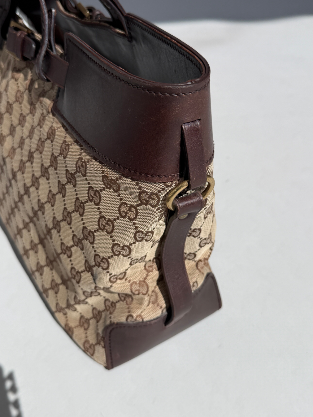 RR ARCHIVE Gucci GG Canvas & Leather Tote Bag