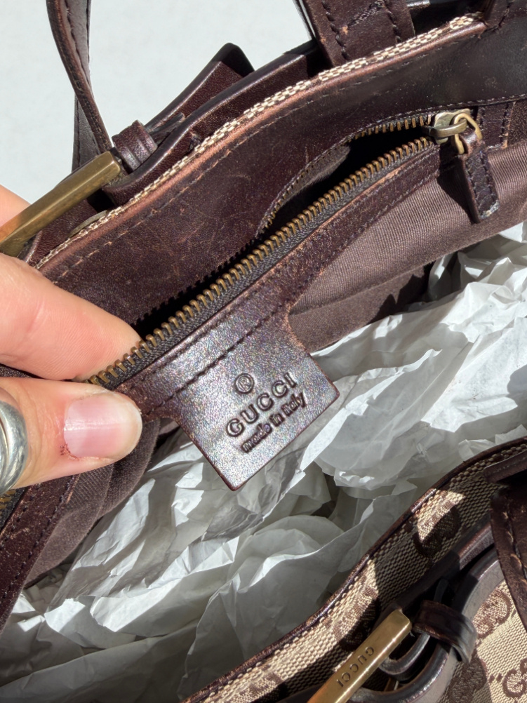 RR ARCHIVE Gucci GG Canvas & Leather Tote Bag